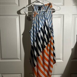 Chic Diagonal Striped Sleeveless Top
